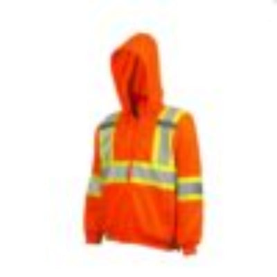 High Visibility Full Zip Hooded Sweatshirt