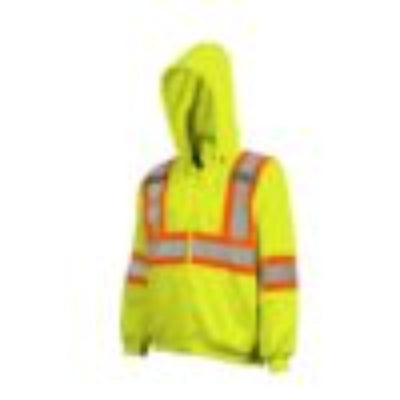 High Visibility Full Zip Hooded Sweatshirt